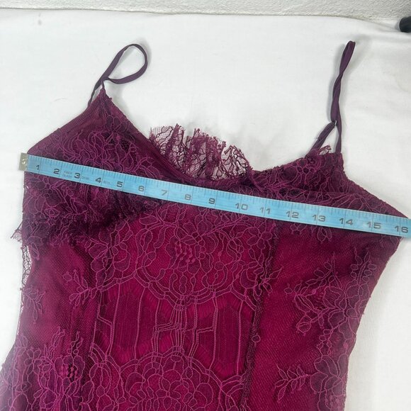 Urban Outfitters UO Real Love Lace Midi Slip Dress In Plum Maroon Medium - Picture 9 of 16